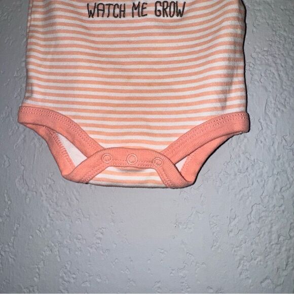 Kid's Starting Out Coral and White Striped Bodysuit with Cactus Design - Picture 4 of 6